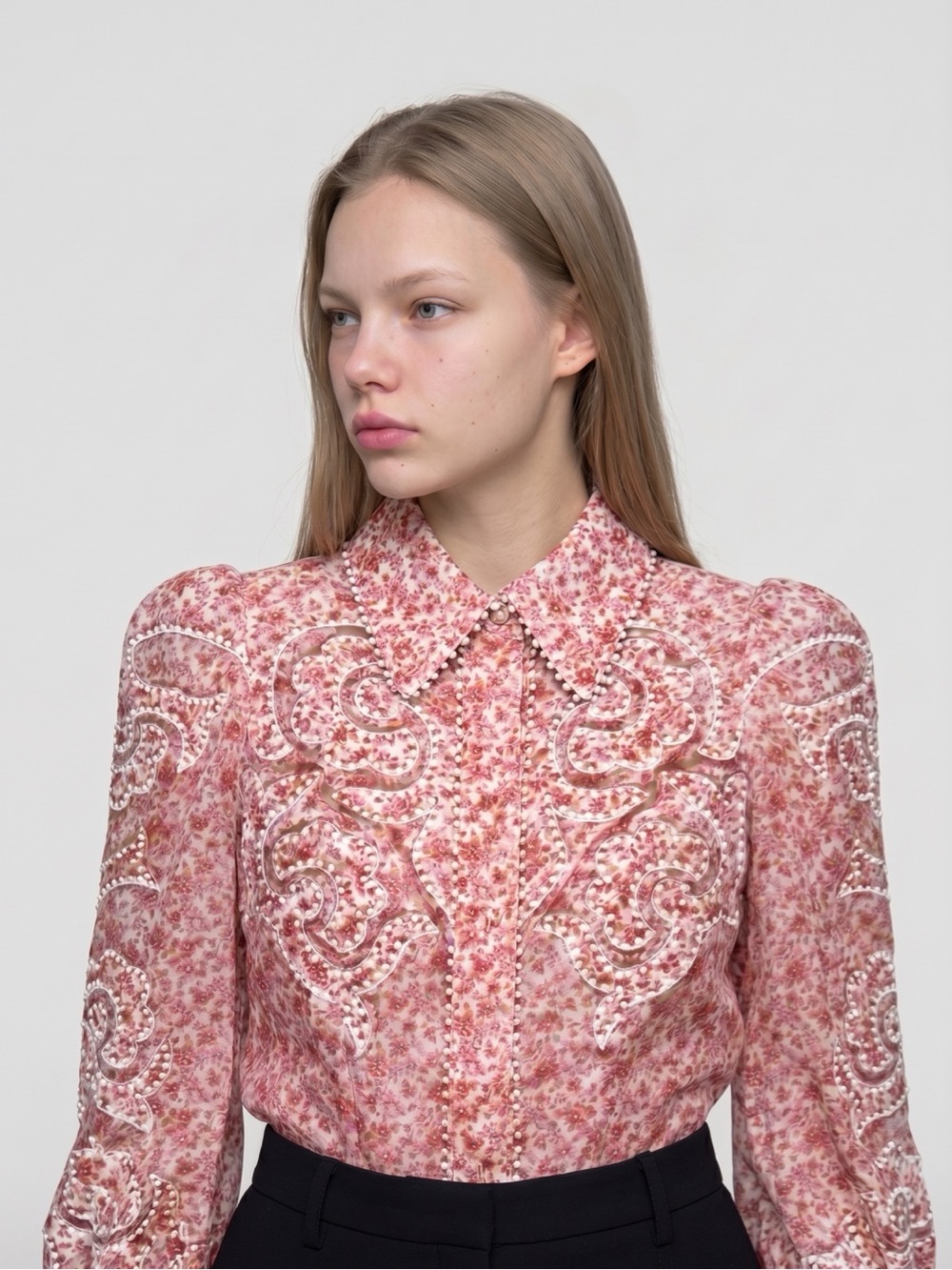 ZIMMERMANN Floral Linen Embroidered Blouse